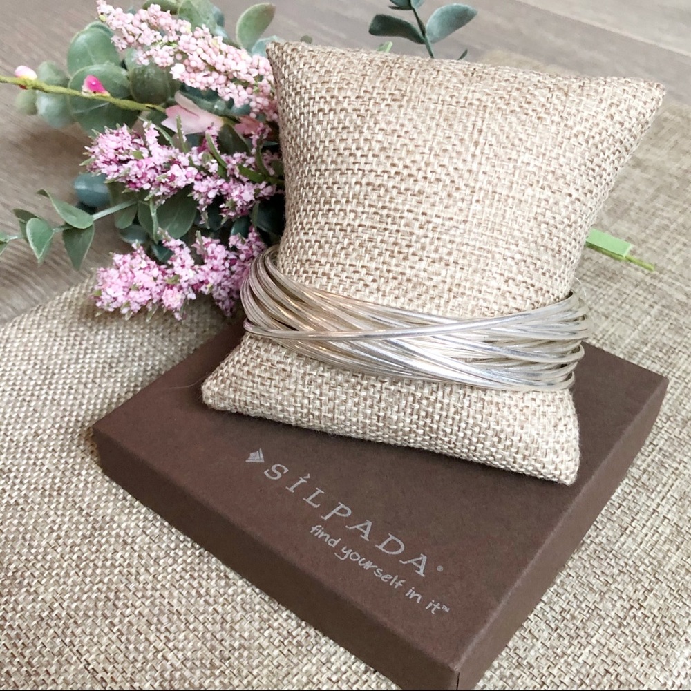 SILPADA ‘21-Bangle Salute’ .925 Sterling Silver Bracelet LIKE NEW - Picture 4 of 9